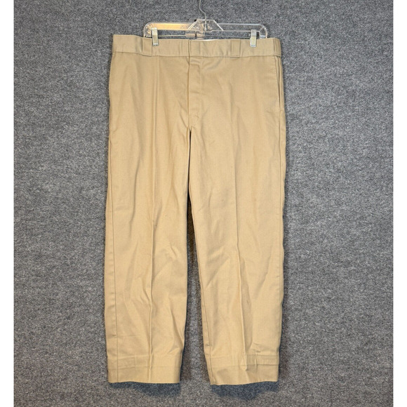 Dickies Pants Mens 40x28 Beige 874 Original Fit Work Pants Pleated - Picture 1 of 12
